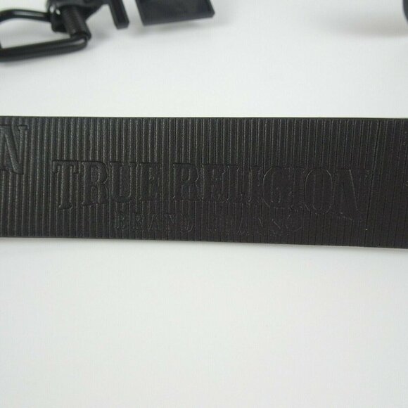 New TRUE RELIGION Men's Embossed Van Belt Matte Black Faux Leather Textured 32 - Picture 11 of 12